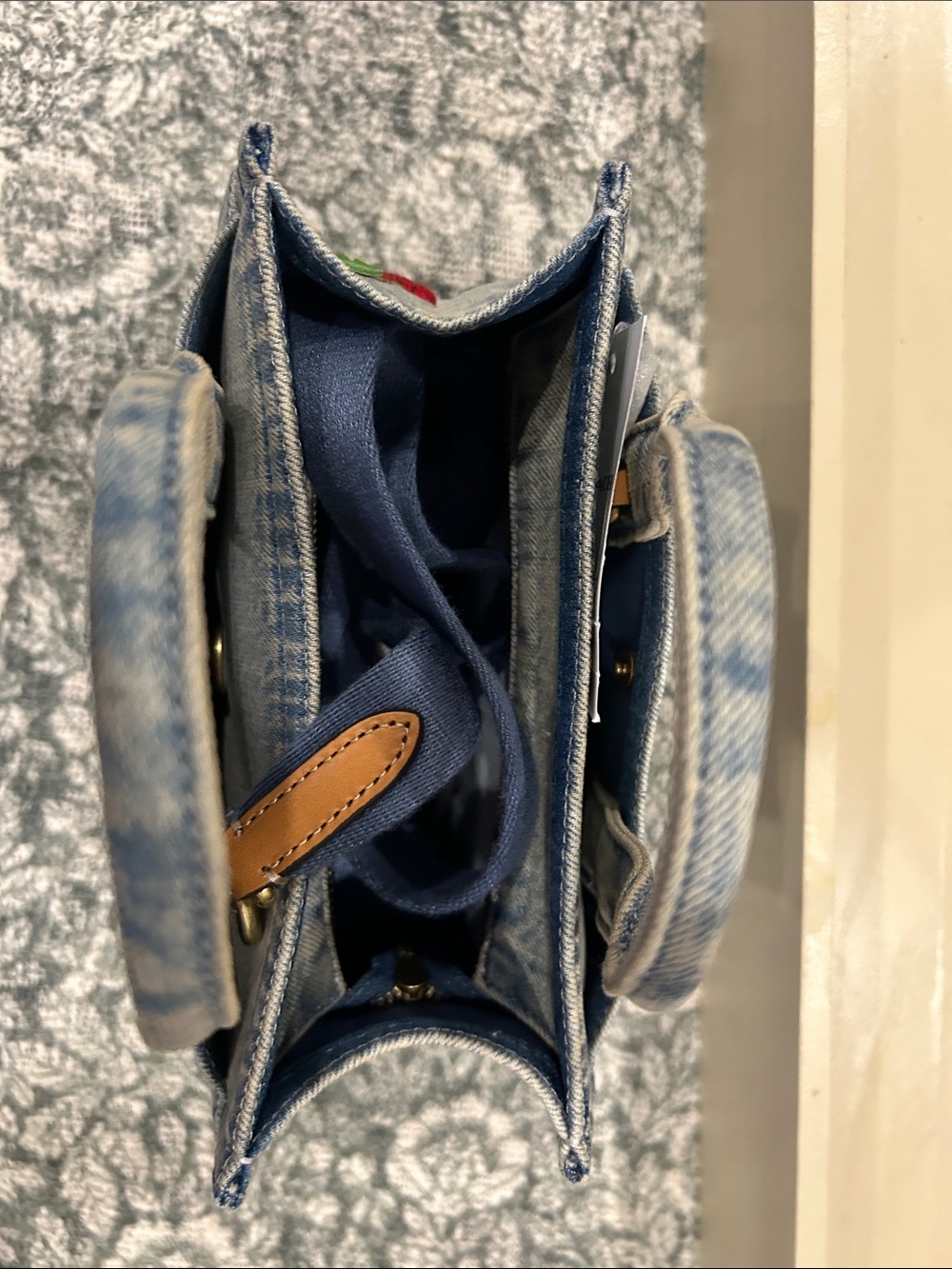 Small Coach New York Denim Cherry Tote Bag - Light Blue/Red - Picture 2 of 6